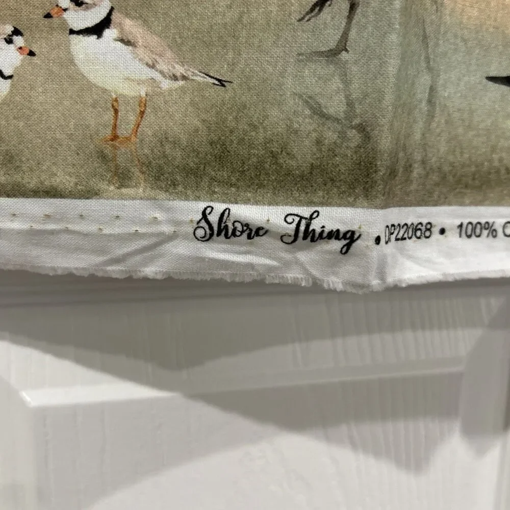 Shore Things Sea Birds Shells Lynnea Washburn Cotton Quilting Fabric Panel